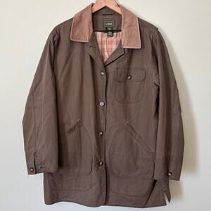 Vintage LL Bean Barn Chore Coat Large Army Green